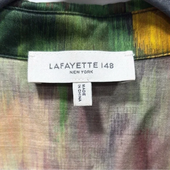 Lafayette 148 Tess Abstract long sleeve button down blouse - Picture 4 of 9